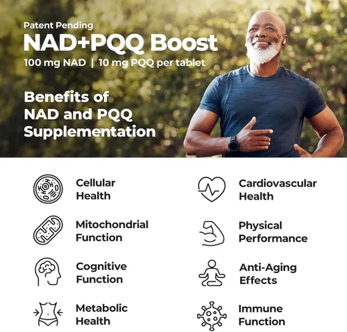 Vista 4 de Best 365 Labs NADPQQ Boost Suplemento NAD+ y PQQ Apoya la función mitocondrial y la energía celular Alta biodisponibilidad 30 cápsulas