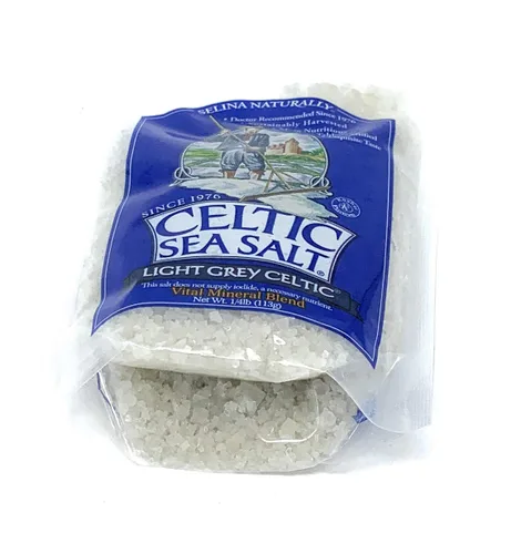 Vista 4 de Celtic Sea Salt Sal gruesa gris claro, 1/4 libra, 4 onzas