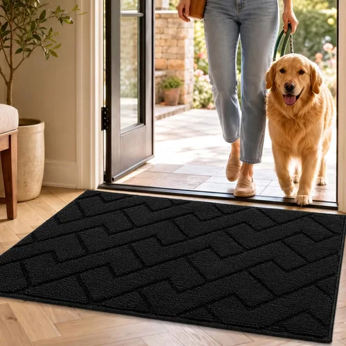 Vista 42 de hicorfe Tapete para puerta delantera para entrada exterior, 20 x 31.5 pulgadas, absorbente, resistente a la suciedad, tapetes de bienvenida