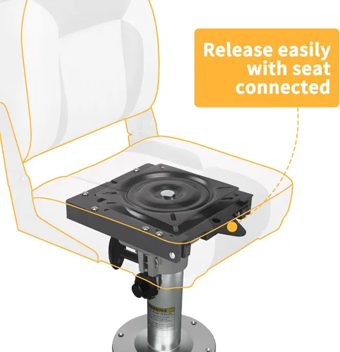 Vista 12 de Leader Accessories - Soporte de asiento de desconexión rápida con asiento de barco giratorio, 2 juegos Ajuste universal para todas las bases