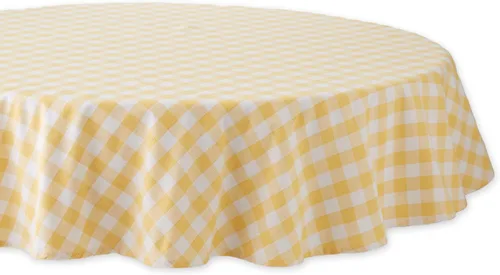 Vista 24 de DII Checkered Tabletop Collection 100% algodón, lavable a máquina, camino de mesa, 14x108, amarillo