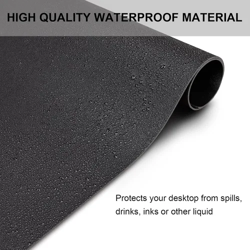 Vista 4 de Protector grande de cuero para escritorio, almohadillas de escritorio impermeables en la parte superior de los escritorios, teclado y mouse pad