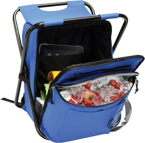 Vista 2 de Preferred Nation Mochila enfriadora sentada, mochila portátil 3 en 1 para acampar con enfriador y taburete plegable para silla, a prueba de fugas
