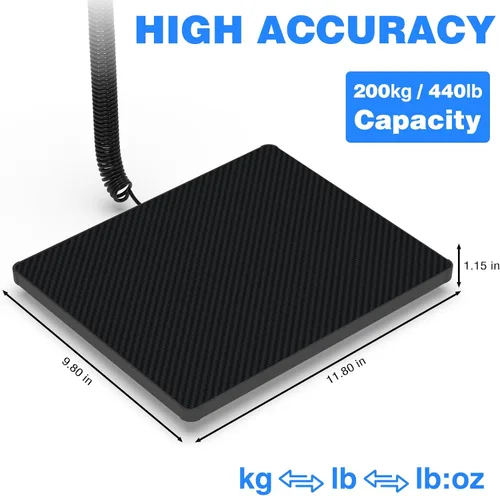 Vista 3 de MAXUS Báscula de envío de 440 libras/10g de precisión, báscula postal para paquetes con función de retención y tara, báscula de franqueo digital