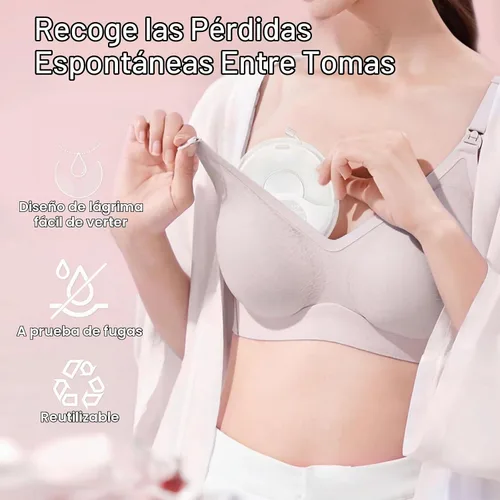 Vista 3 de Recolector de leche materna, recolectores de leche para lactancia, conchas de leche materna reutilizables, protector que protege los pezones