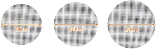 Vista 7 de SHERCHPRY Juego de piezas antiadherentes de malla de silicona para bolas de masa de forma redonda, alfombrilla para hornear, forro de cesta