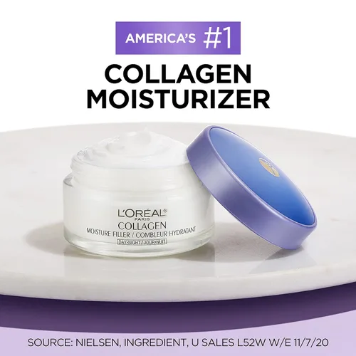 Vista 5 de L'Oreal Paris Crema hidratante facial de colágeno para día y noche, 1.7 onzas + crema de ojos Dermo-Expertise Eye Defense, 0.5 onzas