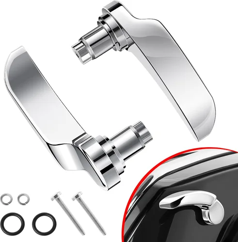 Vista 9 de Kit de cierre de alforja Amazicha Acero inoxidable con elevador de bolsa de sillín negro brillante para Harley Davidson Touring Street Glide Electra