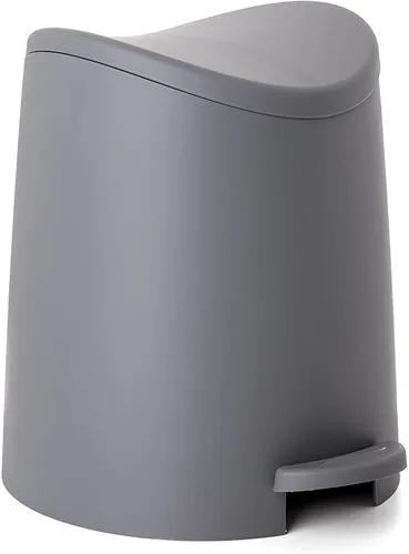 Vista 12 de Superio MIni - Basurero de plástico con tapa, 3 litros, color negro, moderno, curvado, con pedal de pie, mini cubo de basura de cocina, cierre