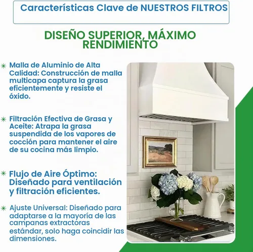 Vista 4 de Filter Everything Filtro de campana extractora de repuesto, compatible con Broan BPS1FA30 y GE WB02X10713 - Filtro de grasa de aluminio de 11‑3/4″ ×