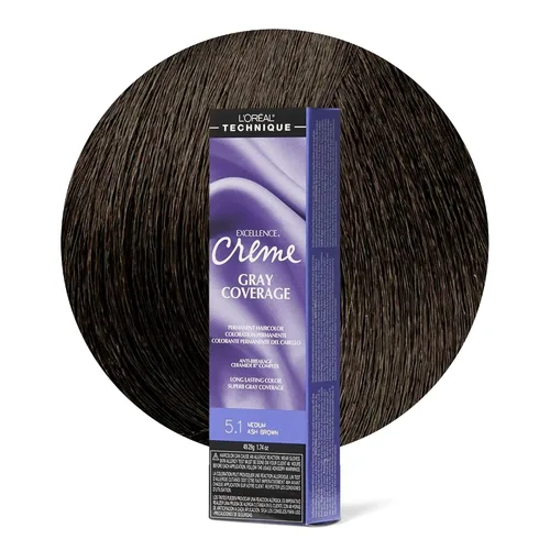 Vista 18 de L'Oréal Technique Excellence Crème Permanent Hair Color Long-Lasting Hair Dye Rich Formula with No-Drip Application Superb Gray Coverage For