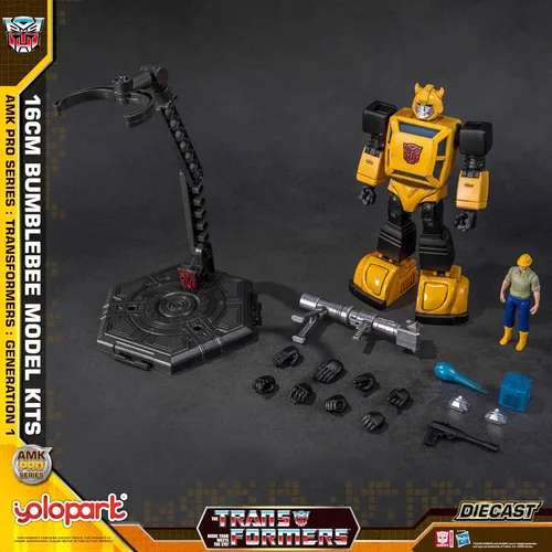 Vista 2 de YOLOPARK Transformers G1 Bumblebee - Figura de acción fundida a presión, serie AMK PRO de 6.3 pulgadas, juguetes transformadores altamente