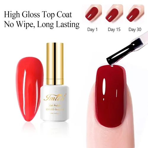 Vista 3 de Esmalte de uñas de gel transparente que no se limpia – Esmalte de uñas de gel transparente de alto brillo, larga duración y resistente al astillado