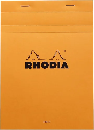 Vista 3 de Rhodia Bloc de papel francés clásico a rayas con margen 6 pulgadas x 8 1/4 pulgadas naranja (16600C)