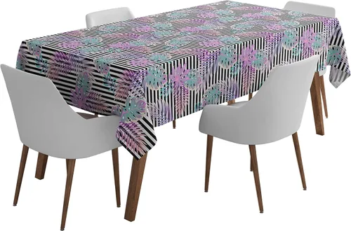 Vista 57 de Mantel cuadrado para interiores y exteriores de 58 x 58 pulgadas, mantel cuadrado impermeable para mesa de patio, manteles de primavera/verano