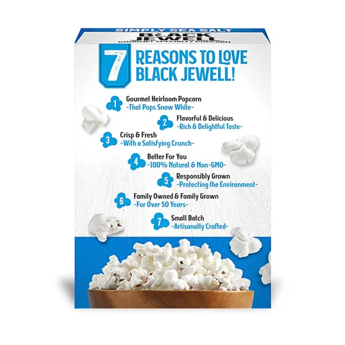 Vista 3 de Black Jewell Palomitas de maíz gourmet blancas para microondas, simplemente sal marina, 10.5 onzas (paquete de 3)