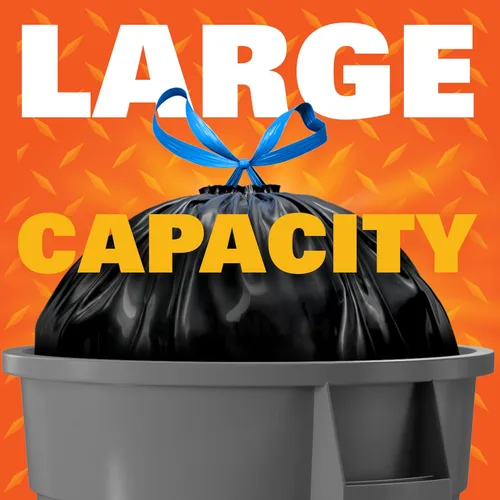 Vista 6 de Bolsas para basura Hefty Grandes, Resistentes para basura , 30 Galones, 56