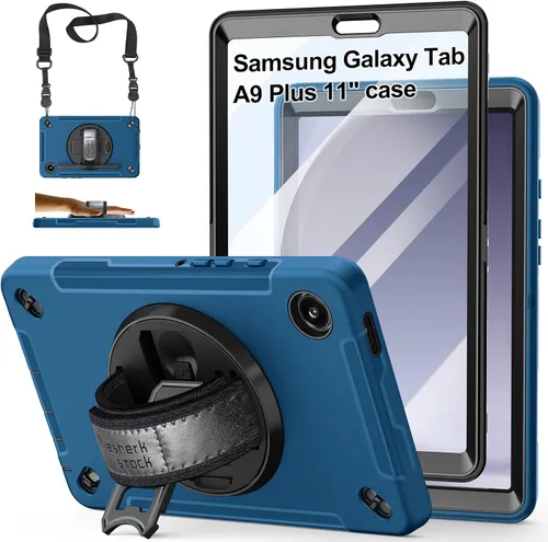 Vista 13 de Funda para Galaxy Tab Active 5 Pro 2025/4 Pro 2022/2019 de 10.1 Pulgadas: TPU con Soporte - Protector de Pantalla - Correa de Mano - Correa de Negro