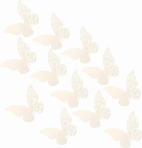 Vista 5 de 12 calcomanías de pared de mariposa 3D, decoración de pared de bricolaje, mariposas de papel extraíbles, decoración de dormitorio de niños y boda
