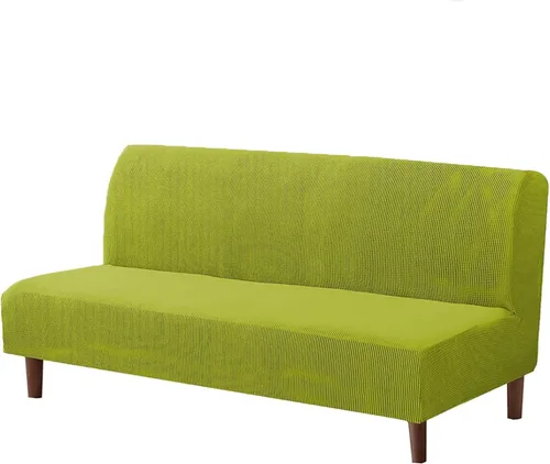 Vista 6 de Funda elástica para sofá de futón sin brazos, fundas de sofá y cama de forro polar a cuadros, fundas protectoras lavables para muebles con parte