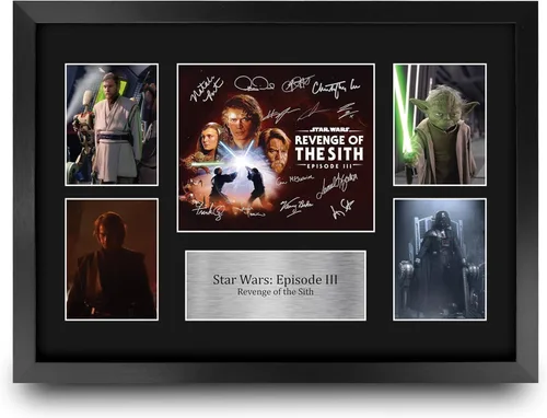 Vista 26 de HWC Trading Star Wars Episodio 1 La Amenaza Fantasma Regalos Presentación Impresa Autografiada Montaje para Fans de Recuerdos de Películas - 16" x