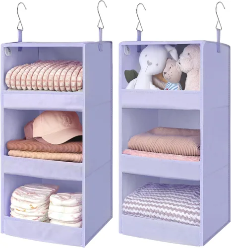 Vista 33 de GRANNY SAYS Organizador Colgante de 6 Estantes para Closet, Separable en 2 Paquetes de 3 Estantes Colgantes, Organizador Colgante para Dormitorio, 6