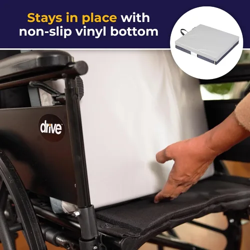 Vista 5 de Drive Medical 14878 Skin Protection Gel E - Cojín para silla de ruedas, azul, 18 pulgadas de largo x 18 pulgadas de ancho x 3 pulgadas de alto