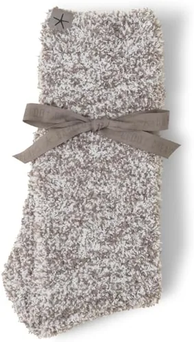 Vista 3 de Barefoot Dreams Calcetines jaspeados Cozychic para mujer gris carbón-blanco