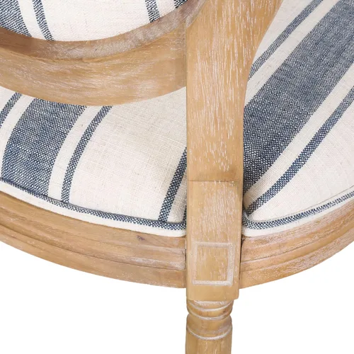 Vista 12 de Christopher Knight Home - Juego de sillas para comedor, modelo Phinnaeus, juego de 4, madera, rayas azul oscuro + beige claro + natural