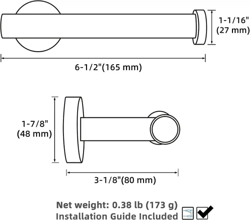 Vista 9 de Portarrollos para papel higiénico, APLusee colgador de acero inoxidable de medio abierto redondo, almacenamiento de pared para baño o cocina