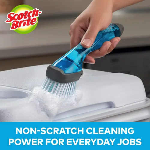 Vista 4 de Scotch-Brite Kit de cepillos de cocina - Cepillo para botellas de vidrio y agua y cepillo avanzado para control de jabón - Cepillos para limpiar