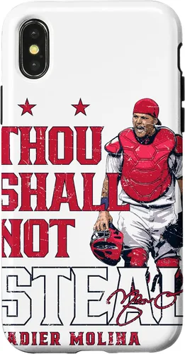 Vista 5 de Thou Shall Not Steal Yadier Molina St Louis MLBPA - Carcasa para iPhone 17