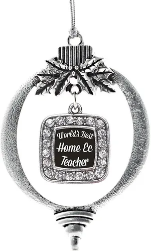 Vista 222 de Inspired Silver - Bon Voyage Cruise Ship Charm Ornamento – Adornos navideños cuadrados de plata con joyas de circonita cúbica