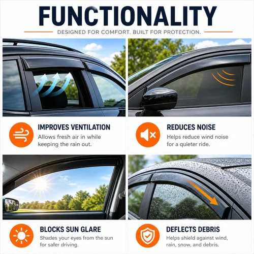 Vista 6 de 2018-2024 Deflectores de visor de ventana lateral adhesivo para Toyota Camry XV70 L LE SE XLE XSE híbrido, protectores de lluvia tintados oscuros