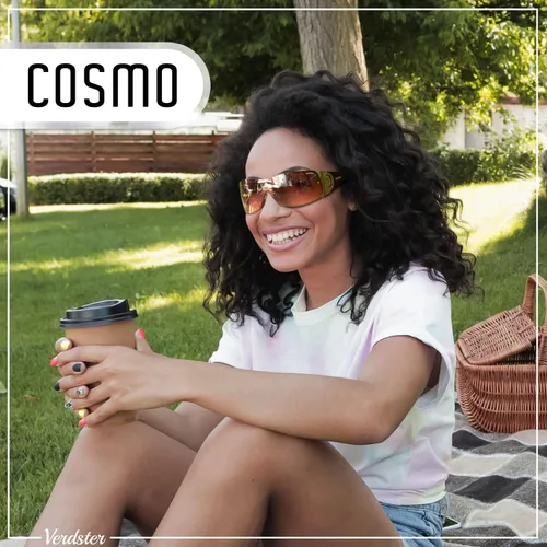 Vista 5 de Verdster Cosmo - Gafas de sol envolventes para mujer no polarizadas con protección UV gafas de sol Y2k de gran tamaño para mujer