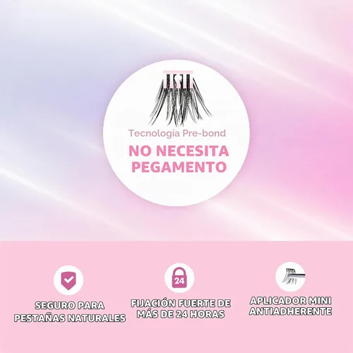 Vista 3 de i-ENVY Pestañas Autoadhesivas Press&Go, Racimos de Pestañas Postizas Sin Necesidad de Pegamento, Pestañas de Presión de Aplicación Fácil en 1 Paso