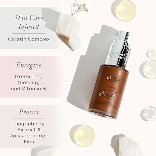 Vista 4 de PÜR MINERALS 4-in-1 Love Your Selfie Foundation & Concealer - Longwear Medium-to-Full Coverage Liquid Makeup Foundation with Hydrating Blend for