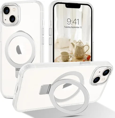 Vista 11 de Telaso Magnético para Funda de iPhone 12 Mini, Compatible con Magsafe con Soporte de Anillo Magnético, Funda Protectora de Grado Militar con Parte