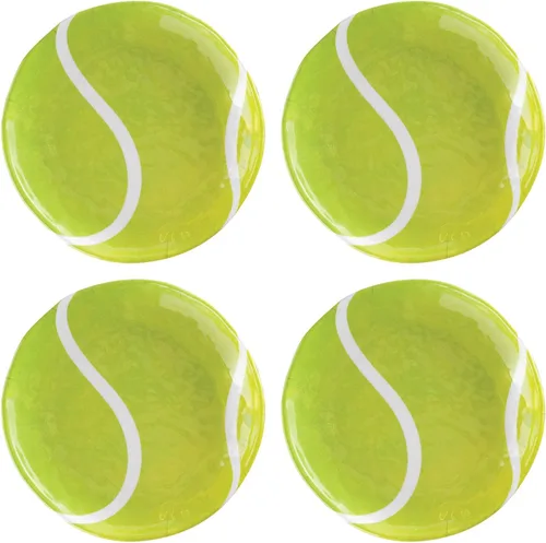 Vista 4 de UP Platos redondos de postre de melamina de béisbol, platos pequeños para servir, para aperitivos, aperitivos y guarniciones, blanco, 6 pulgadas