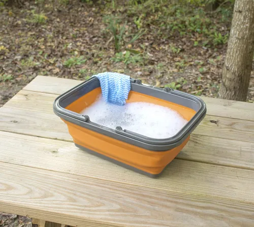 Vista 3 de UST flexware fregadero, 2.25 gallones, color naranja. utensilios de cocina de camping
