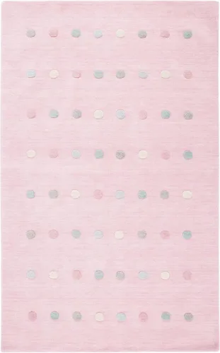 Vista 19 de SAFAVIEH Colección Kids - Alfombra decorativa de 3 x 5 pies, color gris, hecha a mano, de lana de lunares, ideal para zonas de alto tráfico