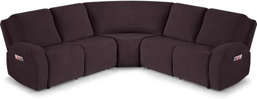 Vista 9 de VANSOFY Fundas de Sofá Seccional Reclinable Extra Grandes, Fundas Lavables de 5 Piezas para Sofá Seccional en Forma de L con Asiento de Esquina