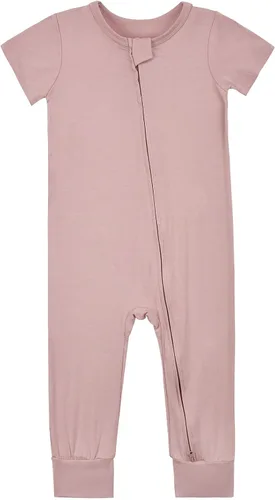 Vista 11 de Aablexema Pijama de rayón de bambú de manga corta para bebé Negro & gris