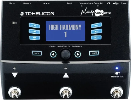 Vista 3 de TC Helicon PLAY ACOUSTIC - Pedal de efectos de 3 botones para voz y guitarra acústica con BodyRez y Looping