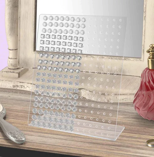 Vista 7 de Marketing Holders Soporte de exhibición de aretes, 126 pares de acrílico transparente inclinado para aros, tachuelas o colgantes, ferias
