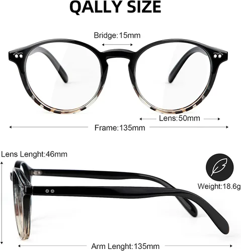 Vista 6 de Gafas redondas de bloqueo de luz azul para mujer, antifatiga ocular, lentes transparentes para computadora con filtro de luz UV Gradiente negro/rosa