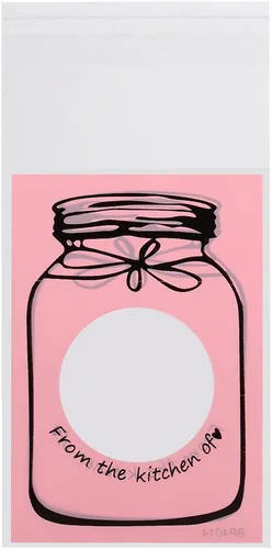 Vista 2 de Alvinlite Bolsa de caramelos, 100 unidades/paquete de galletas de plástico para embalaje de galletas, dulces, artículos pequeños (rosa)