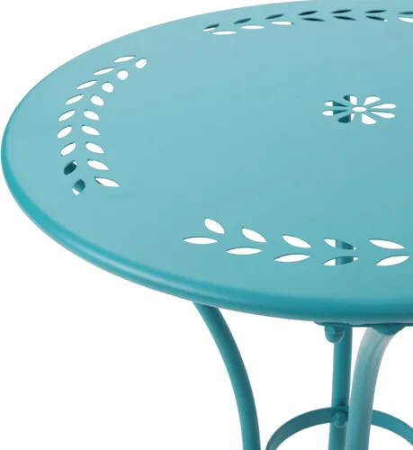Vista 12 de Christopher Knight Home Lourdes Iron Bistro - Juego de 3 piezas, color verde azulado mate