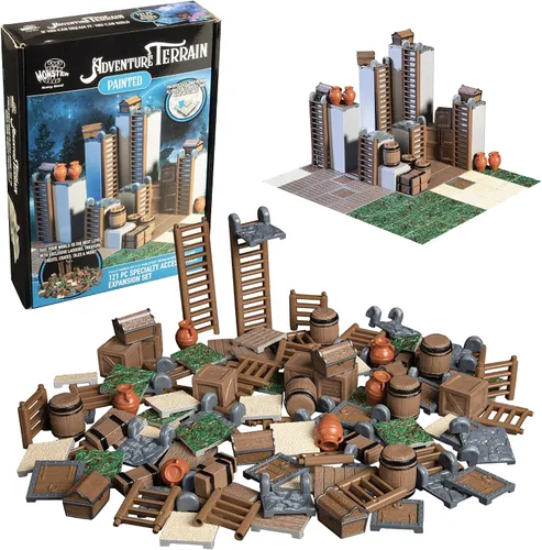 Vista 11 de Monster Adventure Terrain - Sistema de construcción intercambiable 3D, juego de expansión de caverna pintada de 141 piezas con base, construye