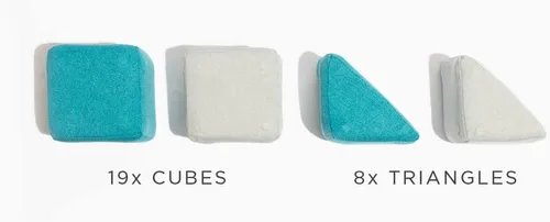 Vista 4 de Bloques de construcción magnéticos MagnetBlox de Freshly Picked para niños, set estándar, azul grisáceo